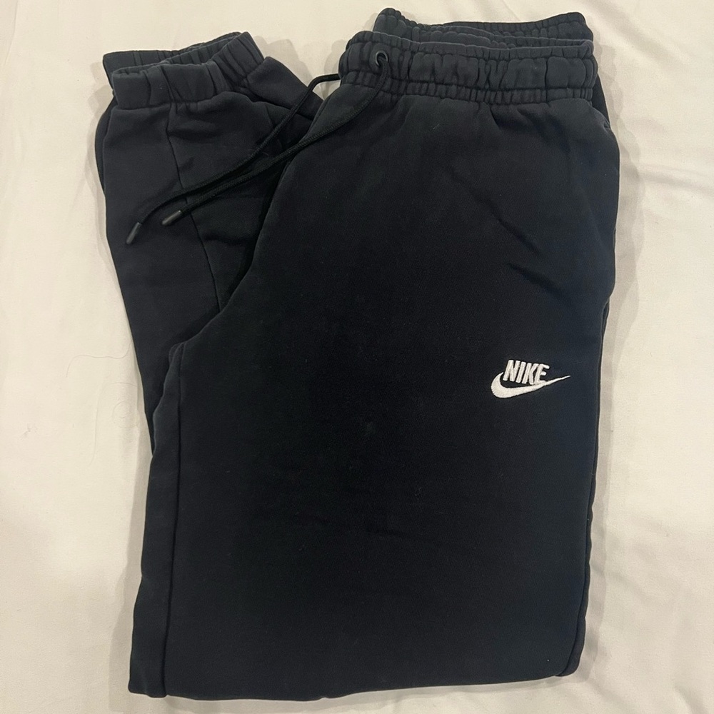 Nike Black Fleece Joggers with White Swoosh